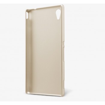 Xperia M4 Aqua dėklas auksinis "Nillkin" Frosted Shield + plėvelė